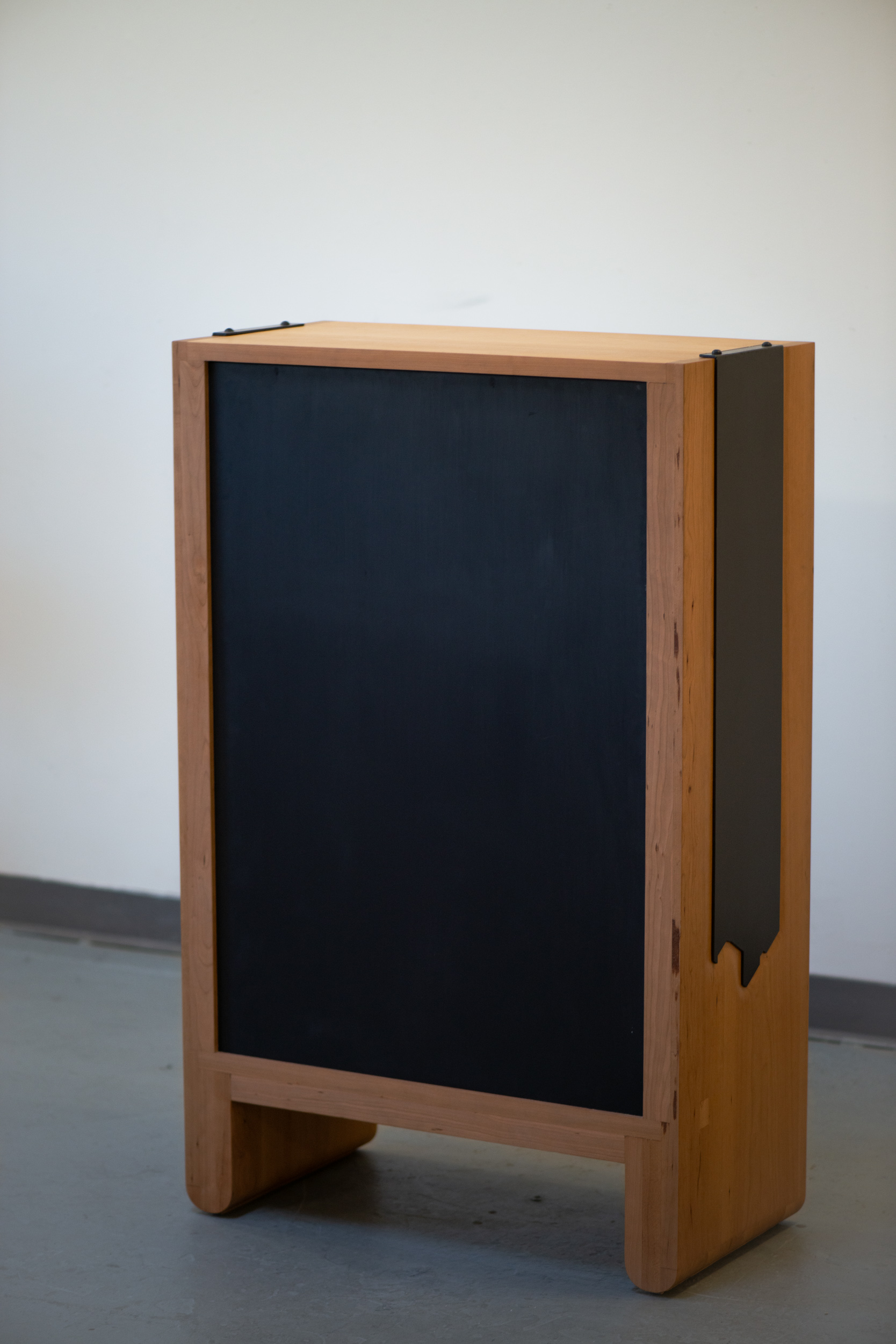 cherry and steel column dresser in situ